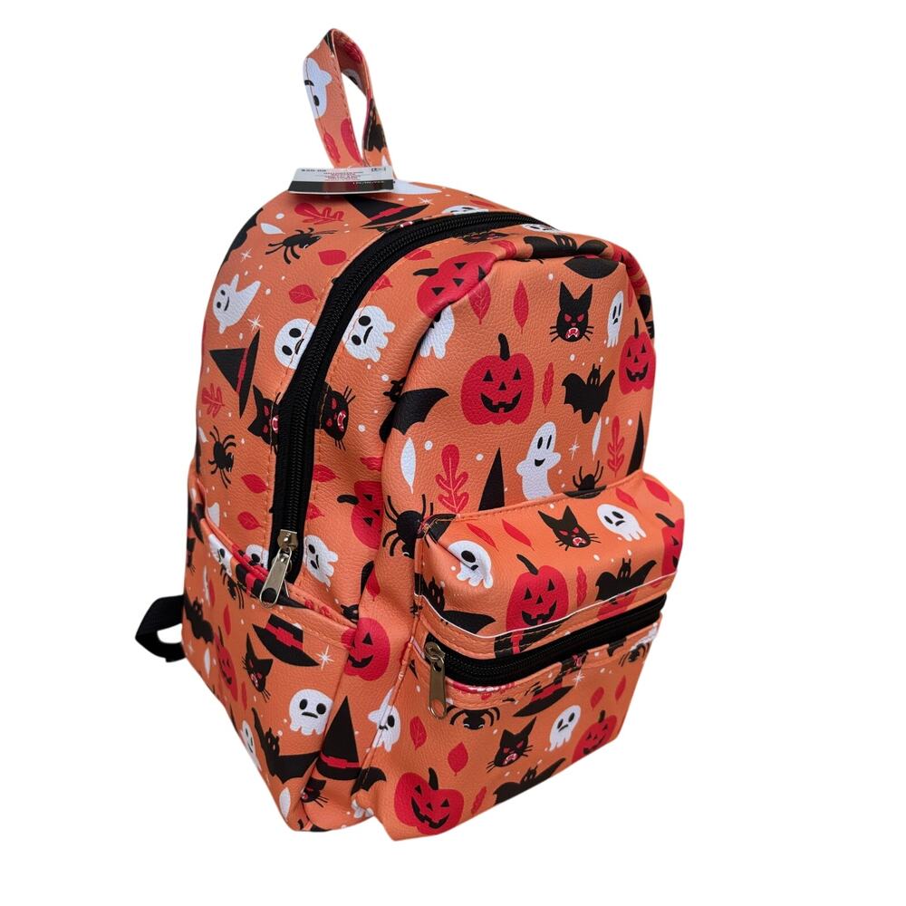 NWT Adult or Kids Mini Backpack Halloween Theme 5 Pockets Ghosts Bats Pumpkins